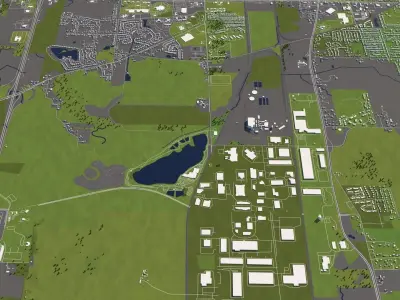 Kenosha Wisconsin USA 50x50km 3D model