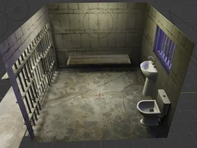 Prison Cell Low-poly 3D model
