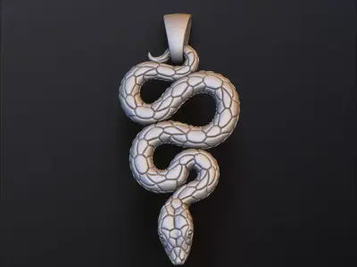 Snake Pendant v3 Hollowed 3D print model