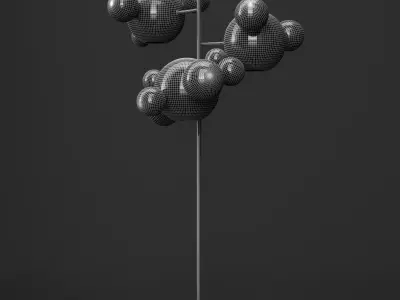 Giopato and Coombes floor lamp BOLLE 18 bubble Clearblack 3D model
