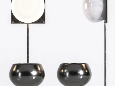 Hanging plant with lights 3D model