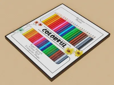 Set of Colored Pencils Low-poly 3D model