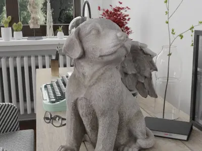 Dog Angel Photorealistic  PBR Low-poly 3D model