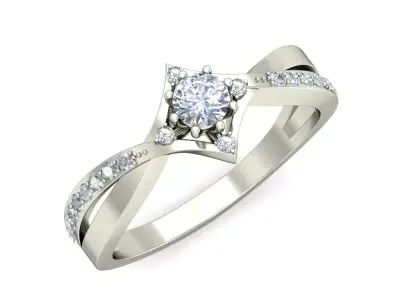 Women Wedding Engagement Two Band  Ring 3D print model