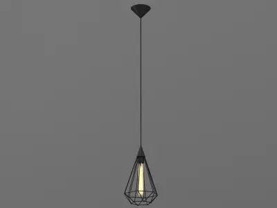 Metal Cage Ceiling Lamp 3D model