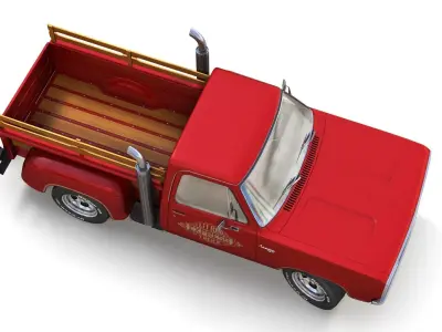 1976 Dodge Lil Red Express truck Low-poly 3D model