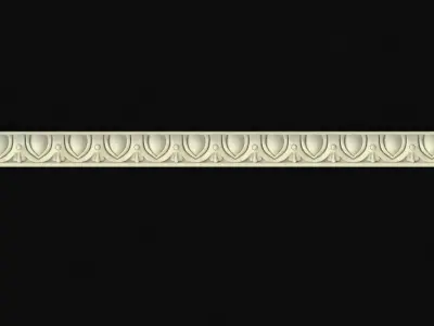 baguette gold beveled edge trim - in x ft 3D model