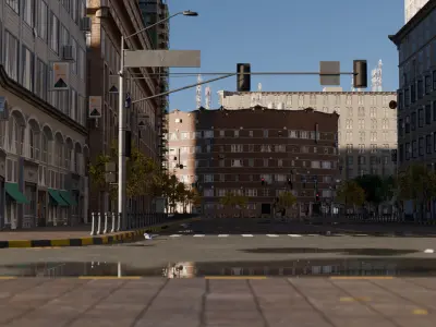 Urban Streetscape High Detail City Environment street 3D model