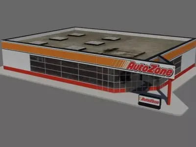 USA chain store - AutoZone Low-poly 3D model
