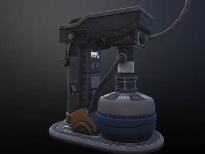 CryoTube device with light Low-poly 3D model