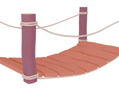 Cartoon Bridge Low-poly 3D model purchase
