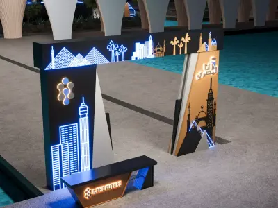 Luxury Conference Stage Design Large LED Event Setup Corporate Low-poly 3D model
