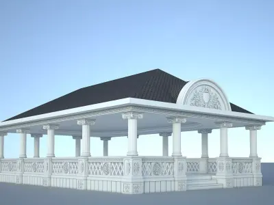 Alcove gazebo on sky 3D model
