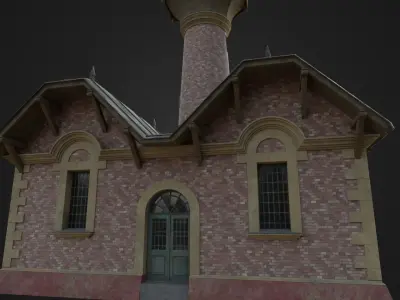 Old Hungarian Water Tower Low-poly 3D model