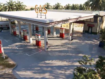 Gas station 3D model