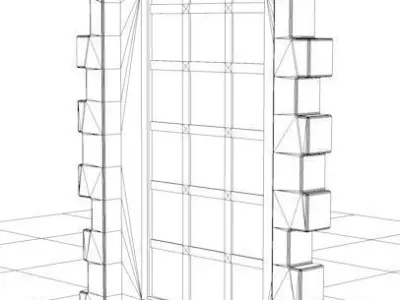 Rustic window with hinges Free 3D model