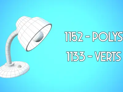 DESK LAMP CARTOON STYLIZED Low-poly 3D model