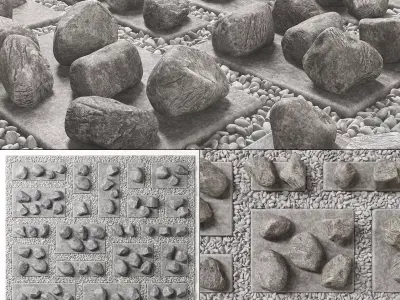 Flowerbed  street decor  stone n3 3D model