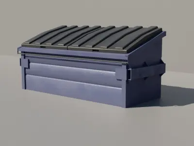 Blue Dumpster Low-poly 3D model
