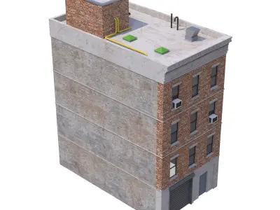Apartment Building 5 Low-poly 3D model
