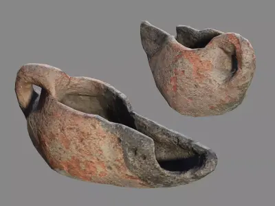 Ancient candlestick Low-poly 3D model