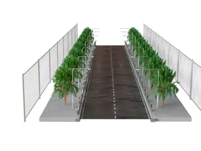 Nighttime Urban Street Scene  3D Road Environment  3D model