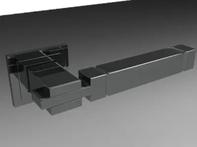 Square Door Handles Collection 1 3D model