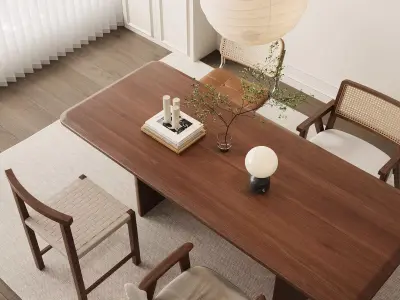 Japandi Dining Set 3D model