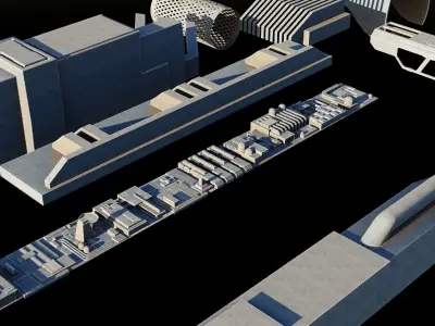 Scifi Kitbashing 3D model