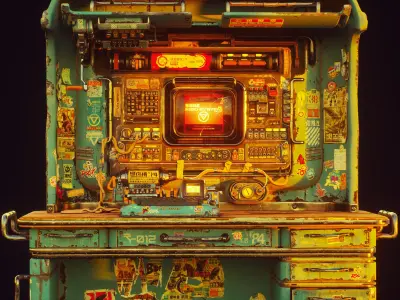 Retro Scifi Scene Octane and C4d 3D model