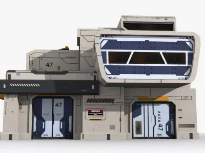 Factory Industrial Sci Fi x8 Low-poly 3D model