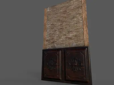 Old Wall Bricks Low-poly 3D model