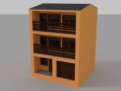 Terraced house 3D model
