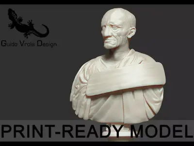 Printable bust of Marcus Porcius Cato the Censor 3D print model