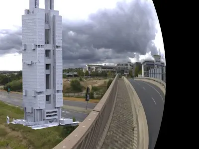 Russian Modern architecture brutalist tower tall 3D model 3D model