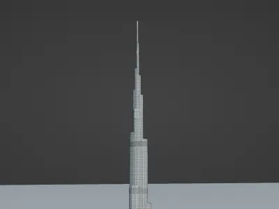 Burj Khalifa Dubai Low-poly 3D model