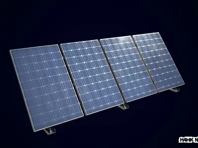 Solar Panel Collection Low-poly 3D model
