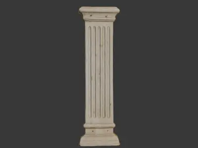 Fluted Architectural Column 3D Scan Low-poly 3D model