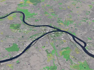 Pittsburgh 30x30km City Map 3D model