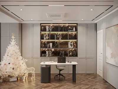 PENTHOUSE modern kitchen with wood floors 3D model