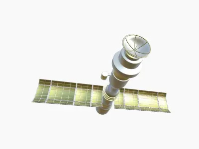 Satellite C02 Gold - SciFi Space Design Low-poly 3D model