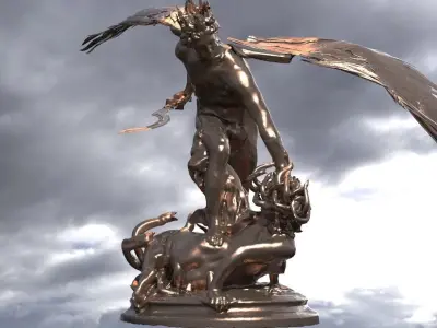 Perseus Statue Action Wings 3 3D model