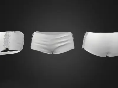 Micro Shorts with Side Lace Low-poly 3D model