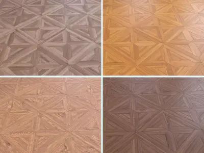 Parquet - Laminate - Wooden floor 4 in 1 Low-poly 3D model