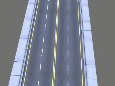 Road Seamless Low-poly 3D model