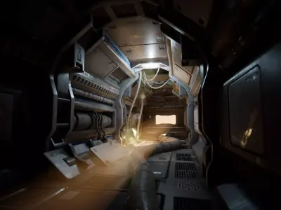 Sci-Fi Hallway Modular Kit Low-poly 3D model