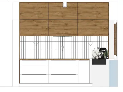 Kitchen Scene Scandinavian Wood n White  with  YT Preview 3D model