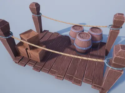 Handpainted Props Low-poly 3D model