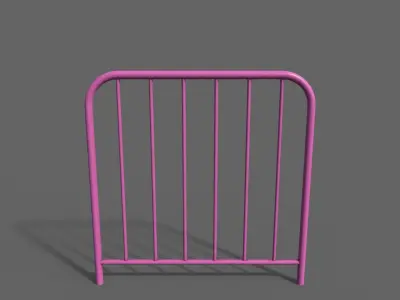 PBR Pedestrian Guard Rail Pink V2 Low-poly 3D model