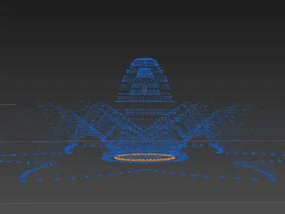 animated fountain 01 3D model